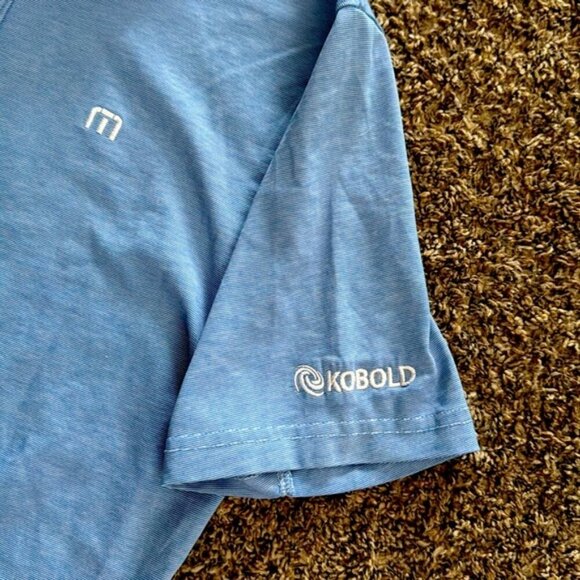 Travis Mathew Medium Blue Golf Polo Shirt - Picture 4 of 8
